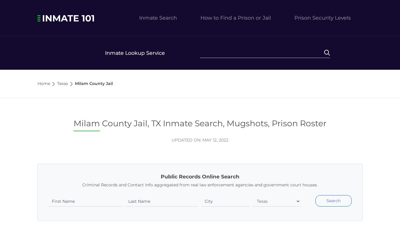 Milam County Jail, TX Inmate Search, Mugshots, Prison ...